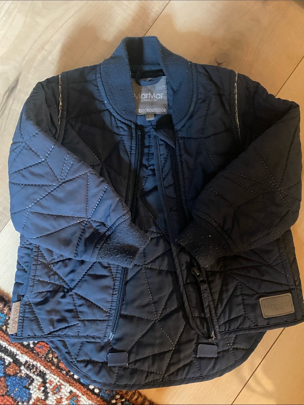 Kids' Navy Quilted Puffer Jacket by Marmar Copenhagen, 18 months